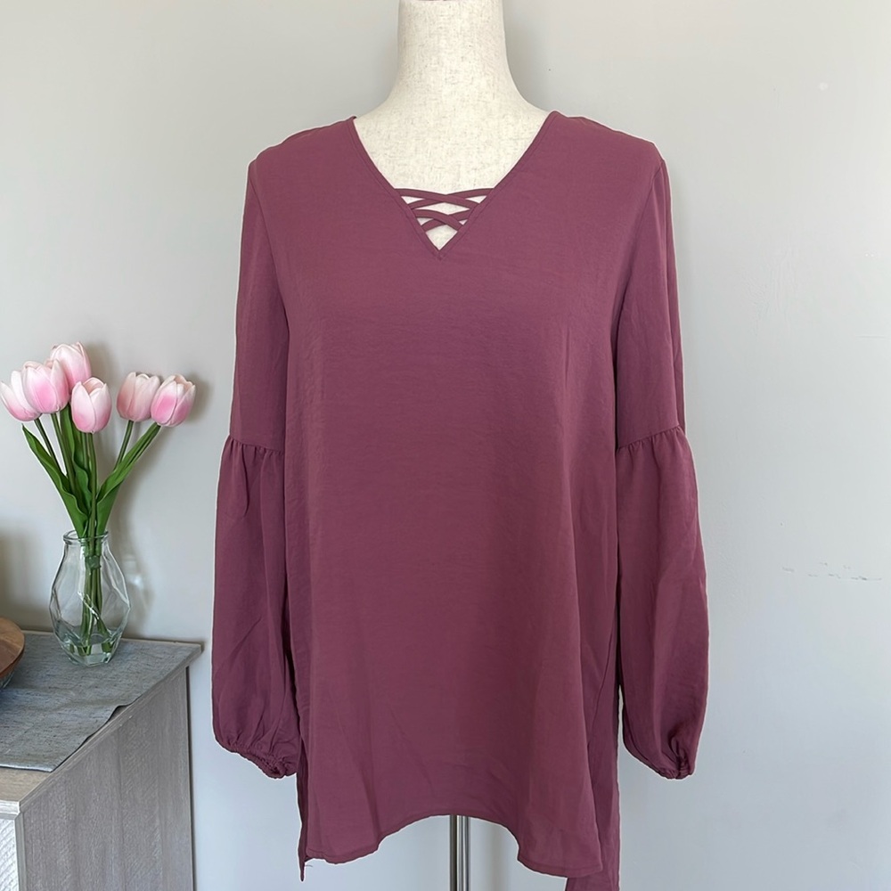 NWT- Maurices Balloon Sleeve Blouse